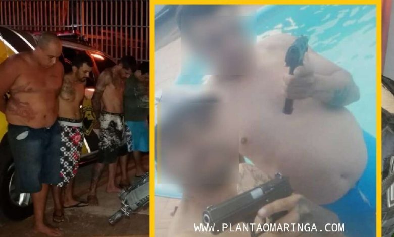 Fotos de Quadrilha é presa após ostentar armas e comemorar roubo em chácara com piscina em Sarandi