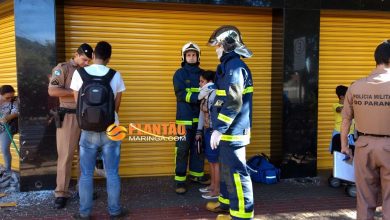 Fotos de Quatro pessoas entre elas uma criança ficam feridos após acidente envolvendo ônibus da TCCC no centro de Maringá