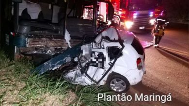 Fotos de Quatro pessoas morrem num grave acidente entre um carro e um ônibus na PR-317 em Maringá