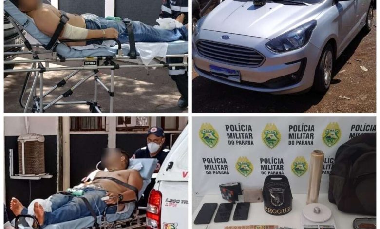 Fotos de Quatro pessoas são presas com drogas e carro roubado em Maringá – um dos presos engoliu cocaína e foi parar no hospital