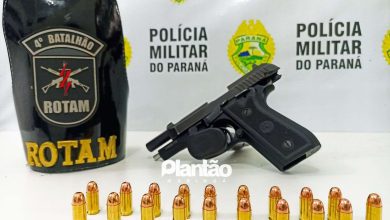 Fotos de ROTAM prende homem por posse ilegal de arma de fogo em Maringá