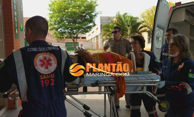 Fotos de Trabalhador fica inconsciente ao ter pescoço perfurado por raio de aro de bicicleta durante roçada em Maringá