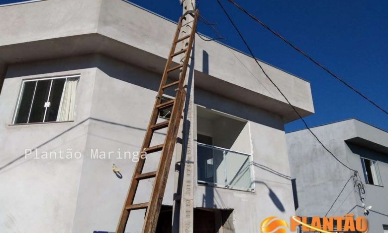 Fotos de Trabalhador sofre descarga elétrica, cai de poste e fica ferido em Maringá