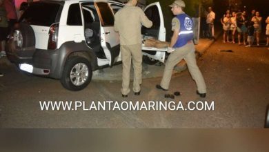 Fotos de Três pessoas ficam feridas após acidente seguido de tombamento em Maringá