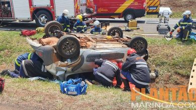 Fotos de Três pessoas ficam feridas em acidente na BR-376 entre Maringá e Iguatemi