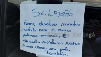 Fotos de Vítima de roubo deixa cartaz para ladrão em Maringá