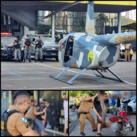 Fotos de Polícia Militar usa helicóptero em operação na Zona Norte de Maringá 