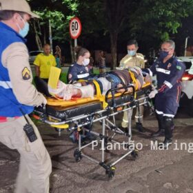 Fotos de Motociclista é intubado após avançar preferencial e bater contra carro em Maringá