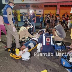 Fotos de Motociclista é intubado após avançar preferencial e bater contra carro em Maringá