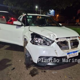 Fotos de Motociclista é intubado após avançar preferencial e bater contra carro em Maringá