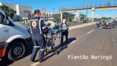 Fotos de Motociclista fica inconsciente após acidente na Avenida Colombo em Maringá