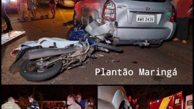 Fotos de Motociclista sofre ferimentos graves após bater em carro estacionado em Maringá