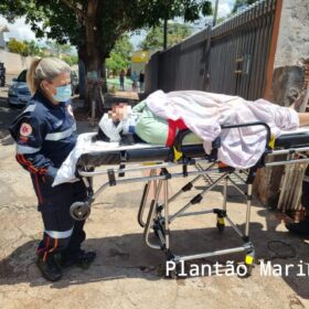 Fotos de Mulher é socorrida pelo Samu, após ser espancada pelo marido em Maringá