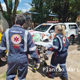 Fotos de Mulher é socorrida pelo Samu, após ser espancada pelo marido em Maringá