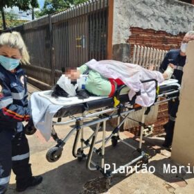 Fotos de Mulher é socorrida pelo Samu, após ser espancada pelo marido em Maringá