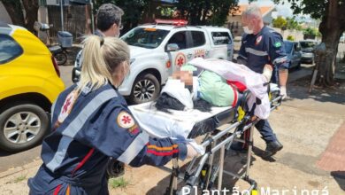 Fotos de Mulher é socorrida pelo Samu, após ser espancada pelo marido em Maringá