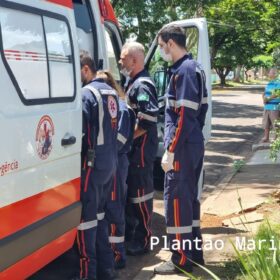 Fotos de Mulher é socorrida pelo Samu, após ser espancada pelo marido em Maringá