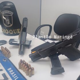 Fotos de Homem com sete mandados de prisão e investigado em vários homicídios em Maringá é preso com duas pistolas 
