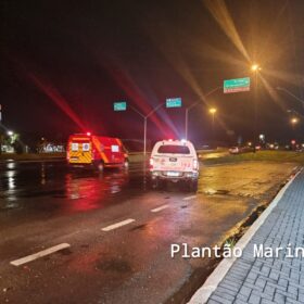 Fotos de Buraco em avenida provoca queda de motociclistas em Maringá; uma das vítimas foi socorrida com ferimentos graves