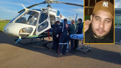 Fotos de Homem é socorrido de helicóptero após ser atingido por 10 golpes de faca