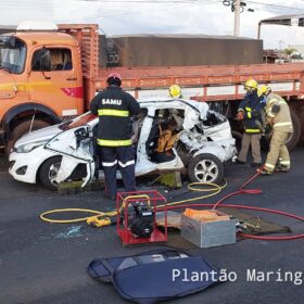 Fotos de Mulher é socorrida com ferimentos após colisão na rodovia BR-376, entre Marialva e Sarandi