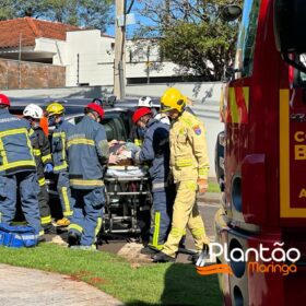 Fotos de Colisão seguida de capotamento em Maringá deixa dois feridos