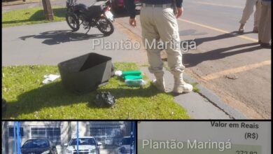 Fotos de Motociclista que entregava drogas no ‘delivery’ sofre acidente e acaba preso em Maringá