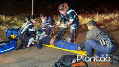 Fotos de Motociclista sofre ferimentos graves após bater na traseira de carreta em Maringá