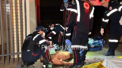 Fotos de Homem é socorrido em estado grave após ser esfaqueado no centro de Maringá