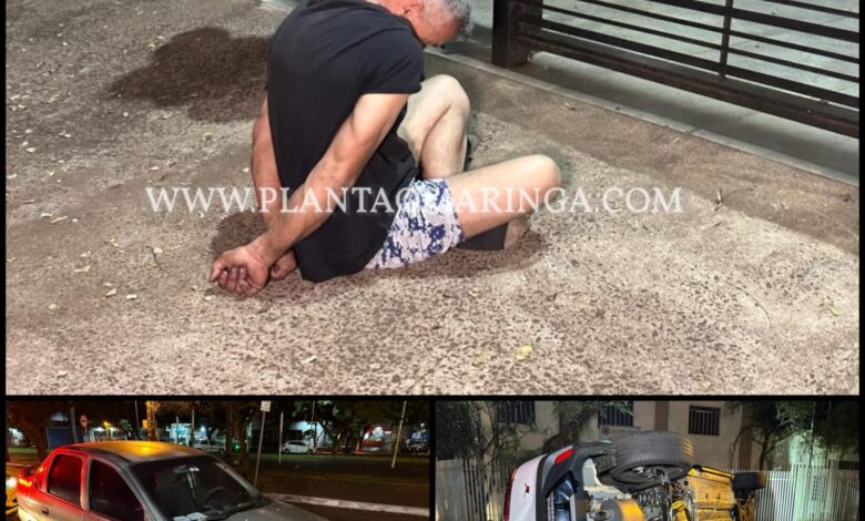 Fotos de Homem com sinais de embriaguez é preso após provocar dois acidentes, em Maringá