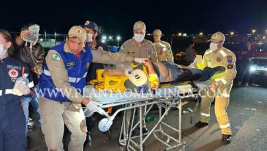 Fotos de Motociclista é intubado após bater de frente com carro no Contorno Sul em Maringá 