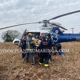 Fotos de Padre da arquidiocese de Maringá é intubado e socorrido de helicóptero após acidente na região