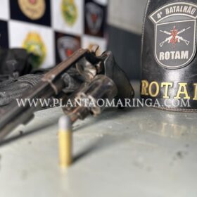 Fotos de Rotam recupera moto roubada, apreende arma e prende dois suspeitos após roubo em Maringá