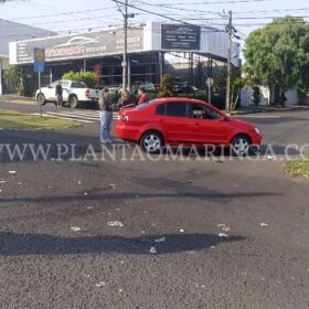 Fotos de Flagrante - Motociclista sofre ferimentos graves após batida contra carro em Maringá