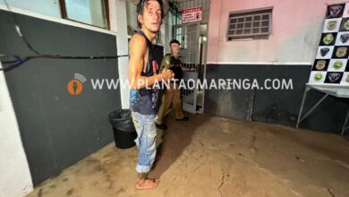 Fotos de Homem é agredido por populares ao tentar furtar casa em Maringá 