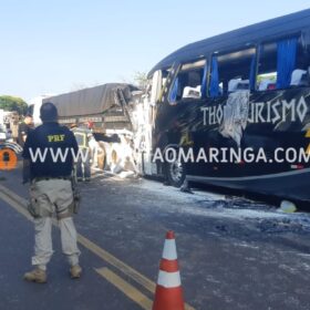 Fotos de Ônibus com crianças da igreja adventista do sétimo dia de Maringá se envolve em acidente com óbito na BR 369 em Corbélia