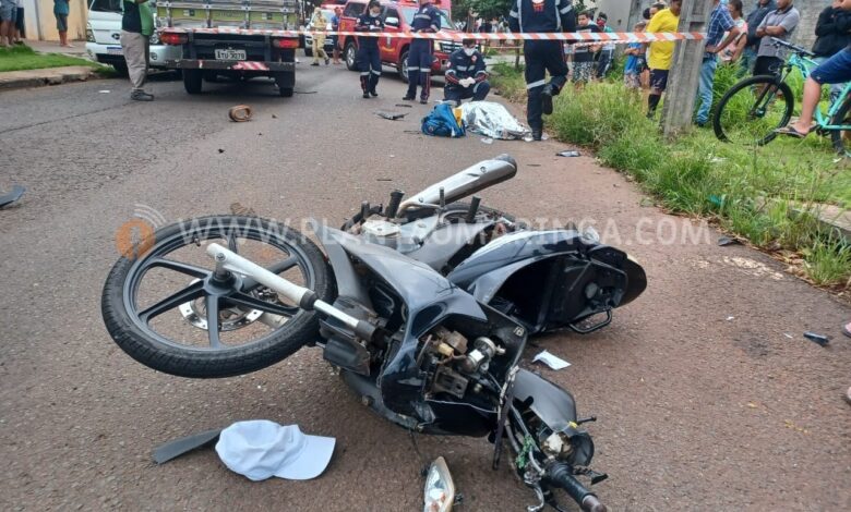 Fotos de Tragédia em Maringá: Motociclista morre após colisão com caminhão 