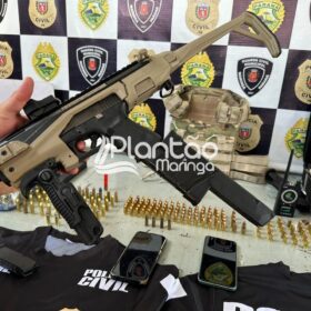 Fotos de Polícia Militar prende traficante e apreende carros roubados, armas e drogas em Maringá