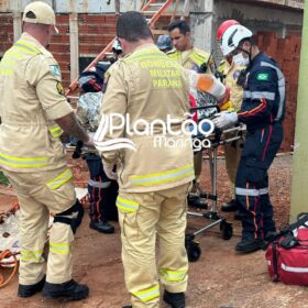 Fotos de Trabalhador fica ferido ao cair em laje de construção em Maringá