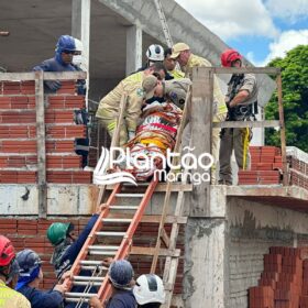 Fotos de Trabalhador fica ferido ao cair em laje de construção em Maringá