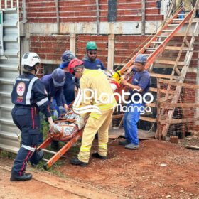 Fotos de Trabalhador fica ferido ao cair em laje de construção em Maringá