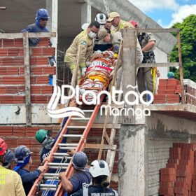 Fotos de Trabalhador fica ferido ao cair em laje de construção em Maringá