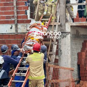 Fotos de Trabalhador fica ferido ao cair em laje de construção em Maringá