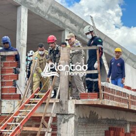 Fotos de Trabalhador fica ferido ao cair em laje de construção em Maringá