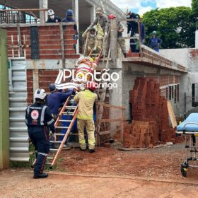 Fotos de Trabalhador fica ferido ao cair em laje de construção em Maringá