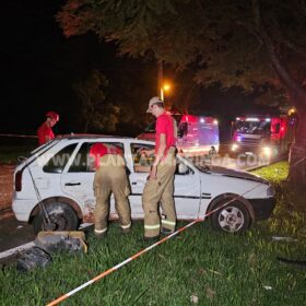 Fotos de Homem morre após bater carro contra árvore em Maringá