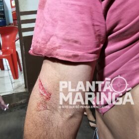 Fotos de Cliente de bar é esfaqueado no peito durante assalto em Maringá