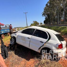 Fotos de Motorista é preso após carro com maconha capotar - parte da carga foi saqueada por outros motoristas