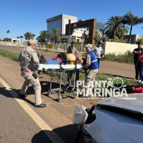 Fotos de Carro fica destruído após colisão traseira com caminhão na PR-317 em Maringá