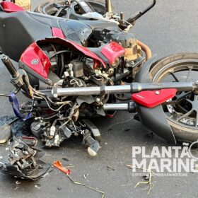 Fotos de Motociclista é intubado e socorrido de helicóptero após acidente - câmera registrou a colisão